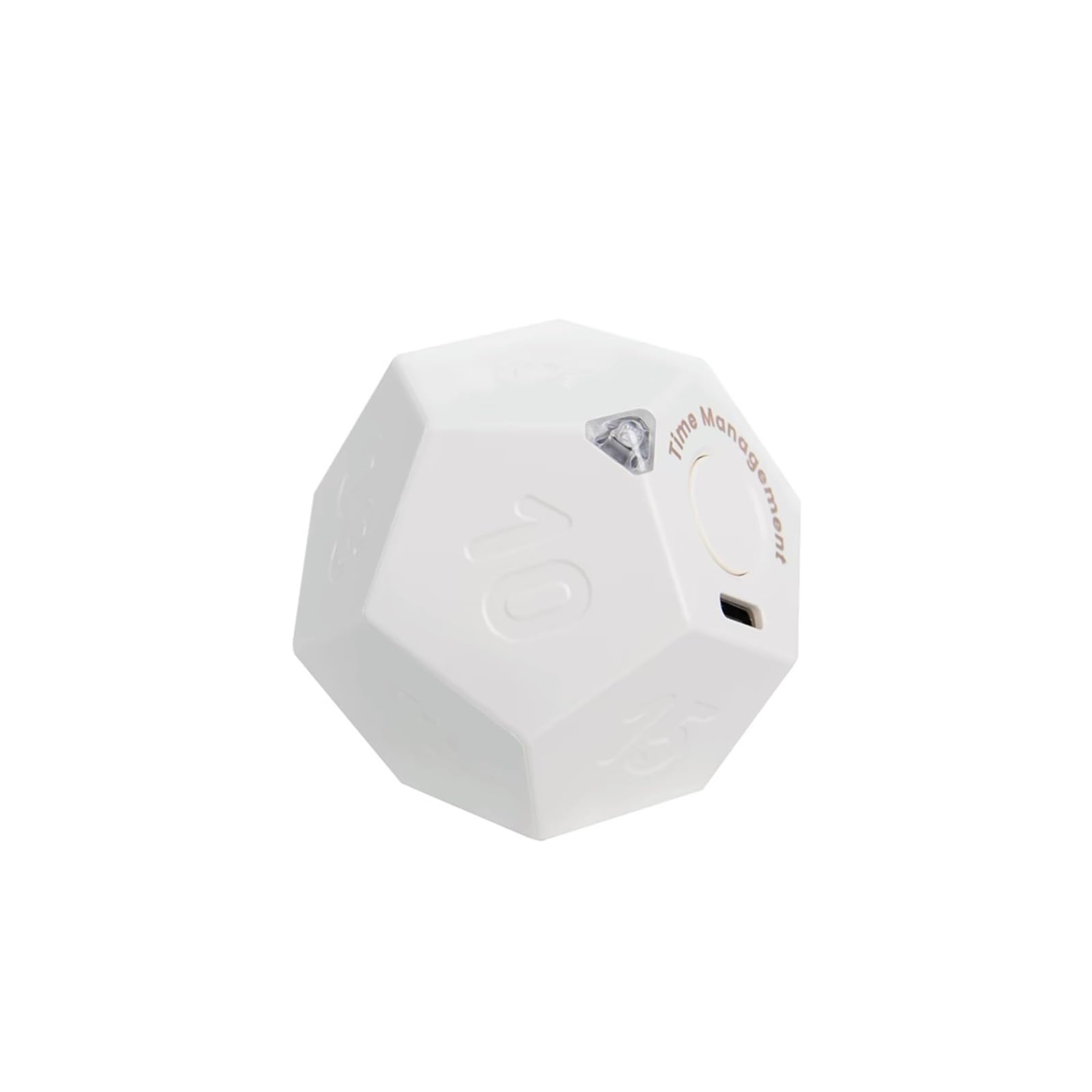 ARGUMENTATION 12-Corner time Ball Rechargeable Mini Timer is Easy to use, 11 preset Times, Sound and Vibration Alarms, Timer for Multi-Purpose: Timing, Exercise, Study, Cooking and More (White)