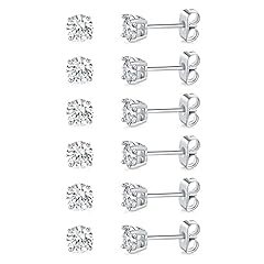White gold-5mm-6 pairs