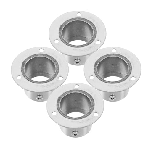 Angoily 4Pcs Stainless Steel Closet Rod Holders Durable Flange Brackets for Shower Curtain Rods Versatile Support for Wardrobe and Home