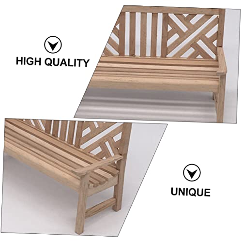 Villcase 2 Pcs Dollhouse Double Chair Child Desk Chair Toddler Furniture For Boys Ornament Sets Miniature Chair Miniature Platform Bench Mini Wood Bench Wooden Mini Bench Adornment Seat #TOP1