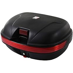 Maletas Moto Outlet HOMCOM Universal Baúl de Moto Maleta para 2 Cascos Medios Capacidad de 43 L Cerradura con Dos Llaves 55,5x41x27,5 cm Negro