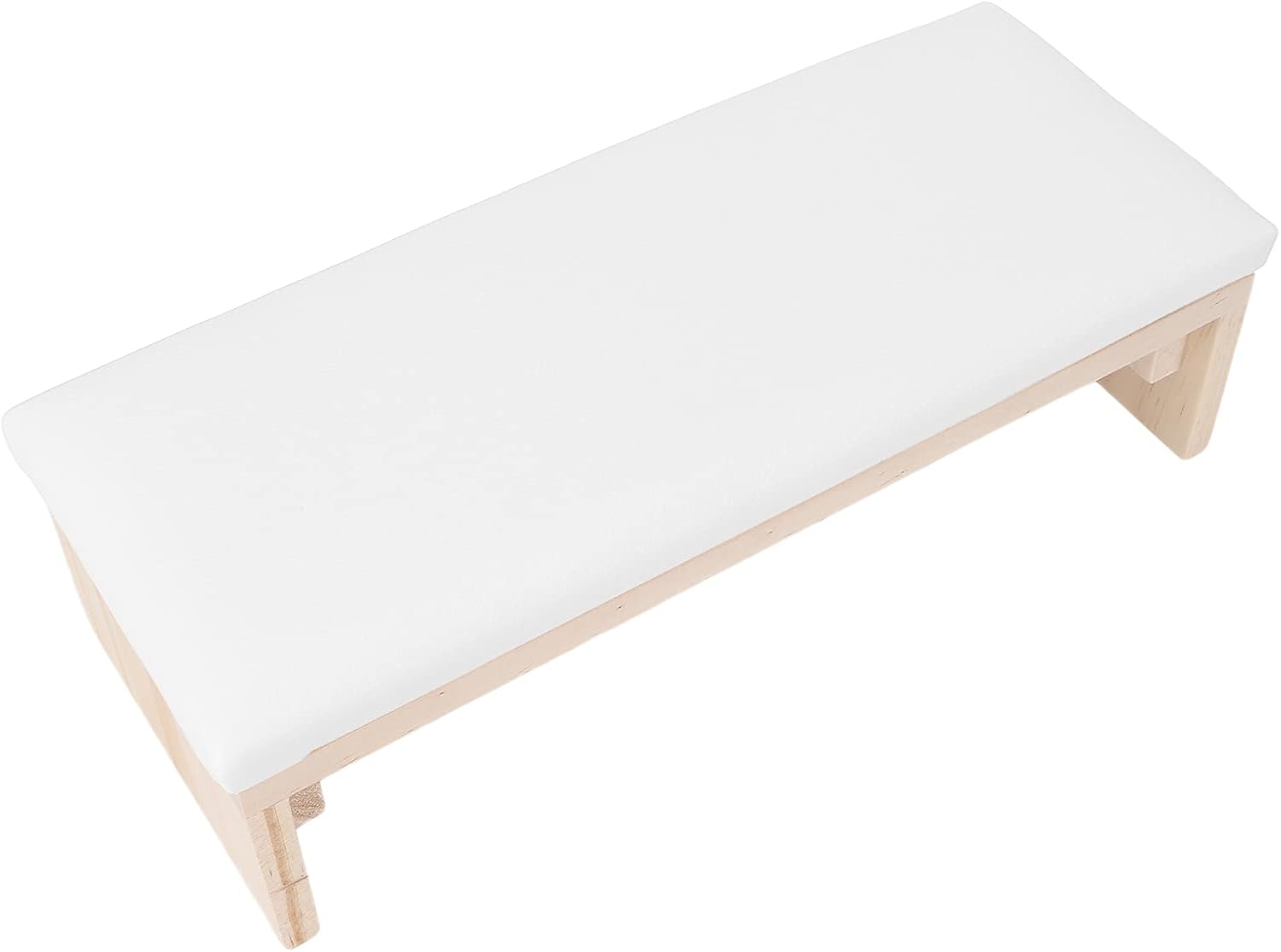 Nail Arm Rest Manicure Table Station for Nail Polish PU Leather Arm Rest Nail Hand Pillow Mat Soft Wooden Stand for Nails Art Salon and Home DIY Nail Technician Use(White)