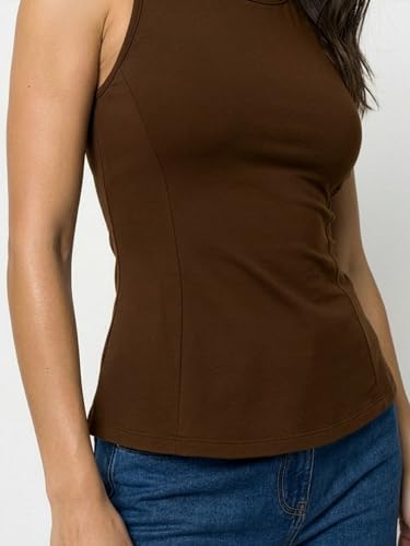 Image of Aahwan Black Solid Cotton Comfort Fit Round Neck Sleeveless Short Peplum Top for Women's & Girl's