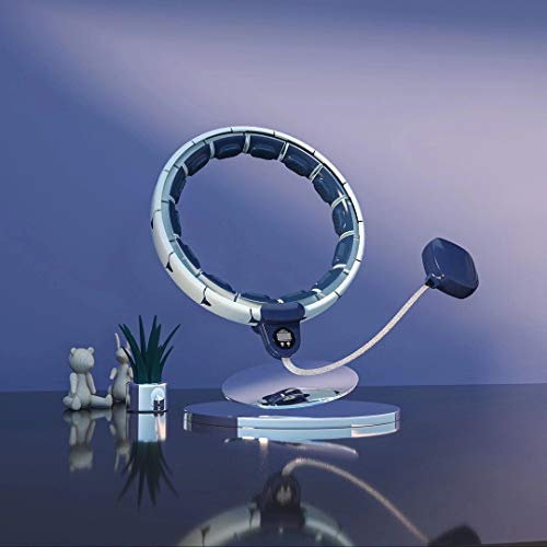 SUGOO Smart Gewichteter Trainingsreifen mit Kalorien/Runden/Zeitzähler, 2-in-1, nicht fallend, verstellbares Gewicht, automatisch drehender Ball, für Anfänger geeignet, maximale Taille 111 cm