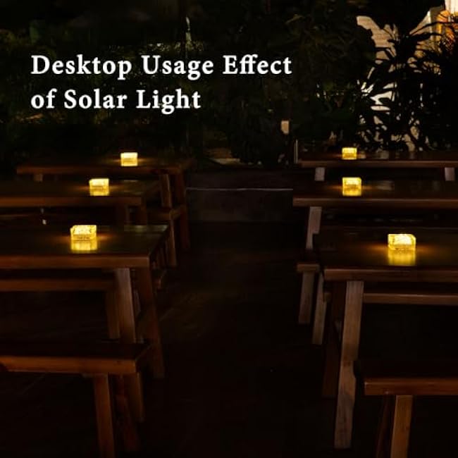 Solar Lights Outdoor Waterproof IP68, 2 Pack Bricks Road Lighting Recessed Paver for Landscaping Garden, Pathway, Patio, Walkway Decoration