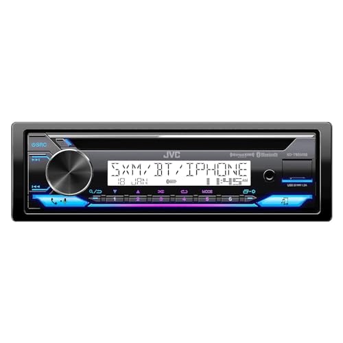 JVC Single DIN in-Dash Bluetooth Radio USB AUX AM/FM CD Player Marine Receiver Bundle Combo with 1 Pair (Qty 2) 6.5