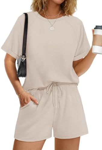 WIHOLL Two Piece Short Sets for Women Casual Summer Outfits Short...