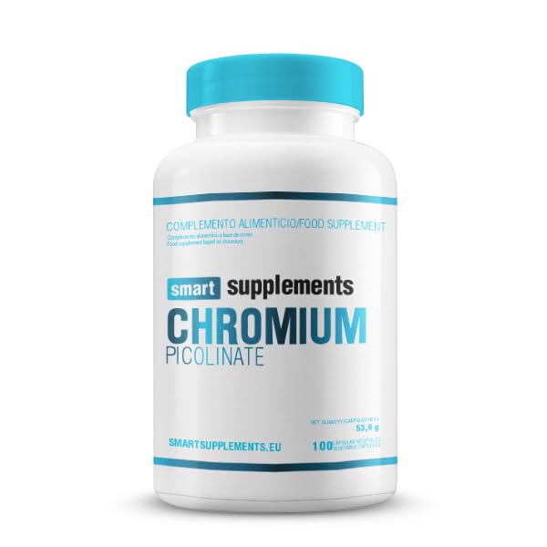 SMART SUPPLEMENTS - Picolinato de Cromo - 100 Cápsulas - Quemagrasas - Ayuda al Metabolismo Normal de Macronutrientes - Regula Glucosa en Sangre - Control de Apetito - Regulación de Azúcar
