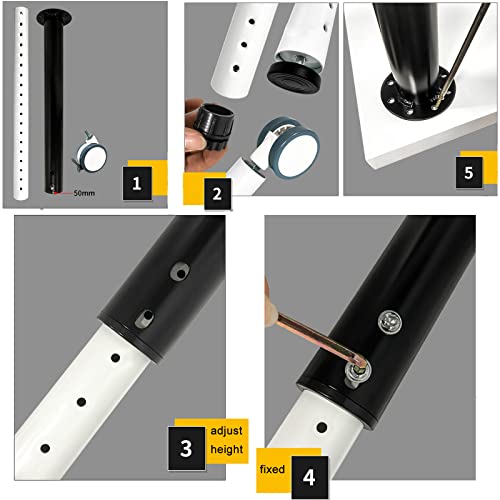 Pieds de table robustes anti-vibration avec fixations pour commode et bureau