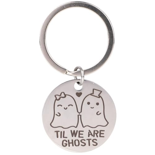 Tinoaly Lustige Halloween-Boo-Korbfüller, Silber Til We Are Ghost Halloween Gruselige Geschenke Cooler Geister-Schlüsselanhänger Boo-Korb-Ideen Geschenk für Freund und Freundin