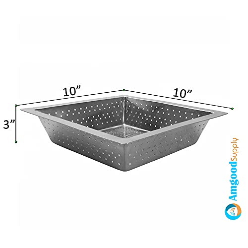 Amgood Commercial Floor Drain Strainer - Stainless Steel 10" X 10" X 3" #TOP1