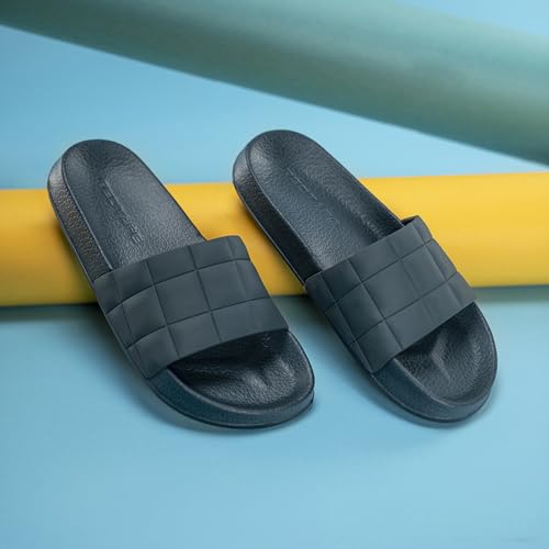 Image of Red Tape Womens Sliders in Slate Blue | Casual Pool Sliders | SLATE BLUE | 3 UK