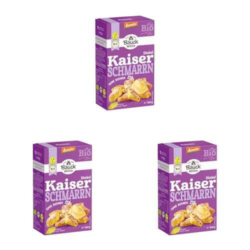 Bauckhof Demeter Backmischung Dinkel Kaiserschmarrn, 160 g (Packung mit 3)