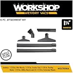 WORKSHOP Wet/Dry Vacs WS17856A 1-7/8-Inch Accessory Kit for Wet Dry Shop Vacuum, 6-Piece , Black