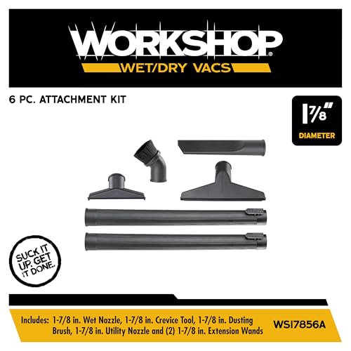 WORKSHOP Wet/Dry Vacs Shop Vacuum Accessories WS17856A Locking Attachment Kit (6-pieces) for Wet Dry Vacuum Cleaners, Fits Most 1-7/8-inch Extension Wands and Hoses by WORKSHOP Wet/Dry Vacs - Image 2