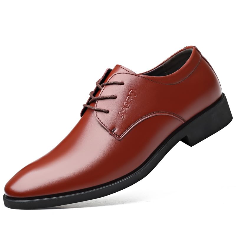 Mens Dress Shoes Classic Modern Formal Business Oxford Retro Comfortable Tuxedo Leather Lace Up Derbys Shoes