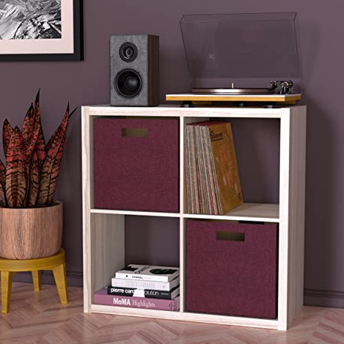 Image of ClosetMaid 4-Cube Decorative Open Back Storage Organizer, Bleached Walnut