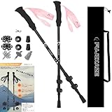 FUJIKAZE カーボン製 トレッキングポール 登山用ストック ポール 伸縮式 軽量 登山 ハイキング トレッキング ウォーキングポール 155g 超軽量 3Kカーボンファイバー 高強度 ファストロック レバーロック スピード収納 2本入りセット BANF-ultralight (限定仕様 「桜」)