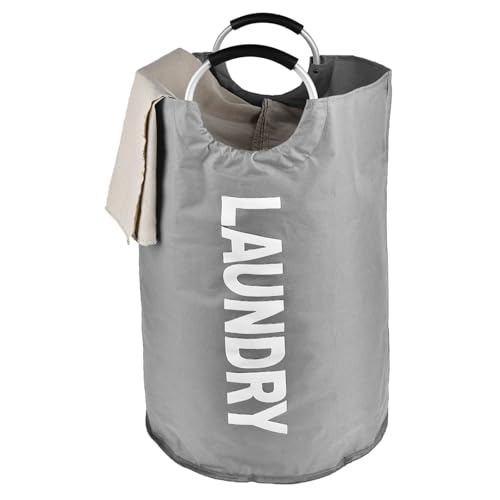 YRCBEHFU ランドリーバスケット 82L 大容量 洗濯カゴ 600D防水オックスフォード 折りたたみ ランドリーバッグ 洗濯物入れ 衣類収納 寝室/リビング/クローゼット 幅38×高さ72(cm) (ライトグレー)