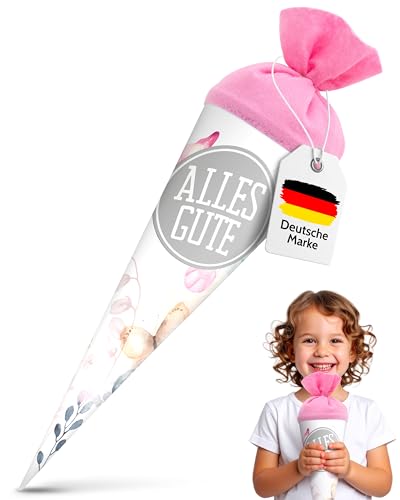 itenga Geschwister Schultüte 35cm Schmetterling Alles Gute mit Filzverschluss kleine Tüte Geschenkverpackung Einschulung Schulanfang