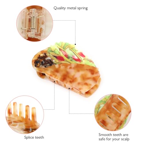 Personalized Acetate Taco Novelty Hair Claw Clip 1 Piece