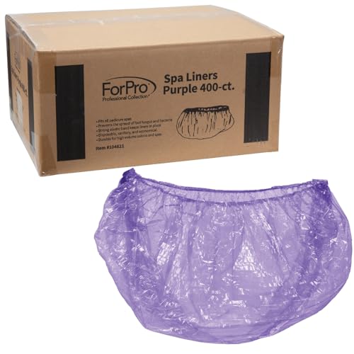 Image of ForPro Professional Collection Spa Liners, Fit All Pedicure Spas, Disposable Pedicure Liners, Purple, 400-Count