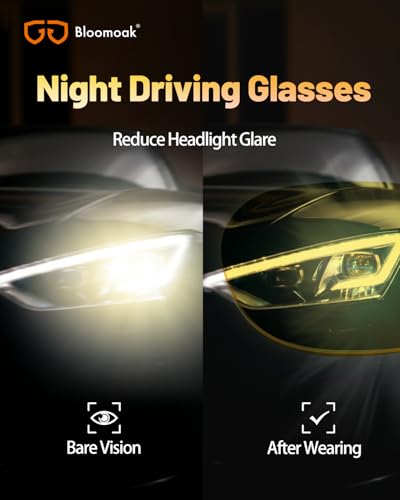 B BLOOMOAK Night Driving Glasses, Polarized Sports Night Vision Glasses - Anti glare, UV 400 Protection, Ultra Light4
