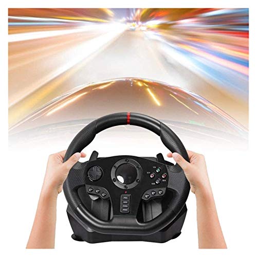 WYJW PC Lenkrad Spiel 900 Grad PC Rennrad, Universal USB Autorennspiel Lenkrad mit Pedal für Windows PC, PS3, PS4, X-One, Schalter Cover
