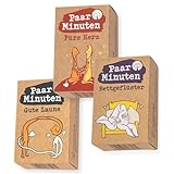 Paarzeit PaarMinuten Dreierpack – Einzigartige Geschenkidee zur Hochzeit, 3 Spiele mit je 53 spielerischen Gesprächsimpulsen für Paare – Gesprächsimpulse für zwischendurch ... Dreierpack