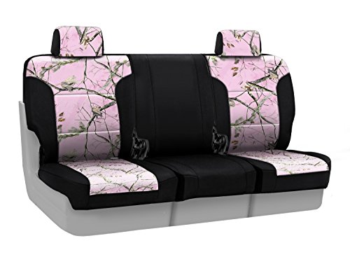 Coverking Center 40/20/40 Split Bench Custom Fit Seat Cover For Select Toyota Highlander Models - Neosupreme Camo Real Tree (Ap Pink With Black Sides) #TOP1