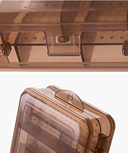 Image of 2 Pcs Clear Plastic Double Layer Jewelry Boxes Organizer Storage Container for Earrings Necklaces Hair Clips Grey