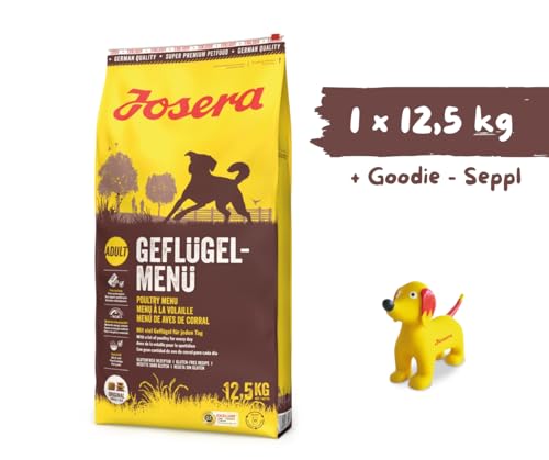 Josera - Hundefutter - Josera Exclusive Geflügelmenü - Trockenfutter - Viel Geflügel & Hautpflegte - 12,5 KG + Goodie Quietsche Seppl