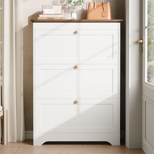 Armoire à chaussures étroite blanche en MDF pour entrée encombrée - 6