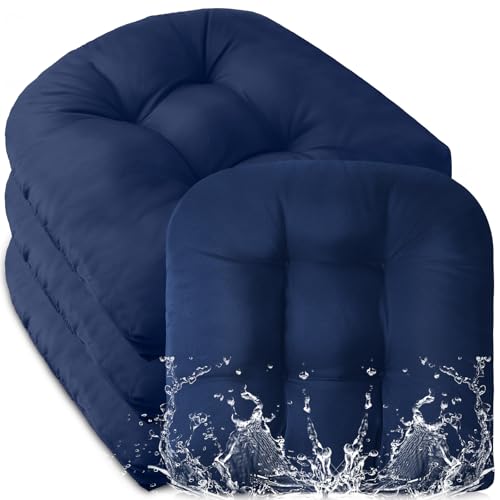 Barydat 4 cojines para sillas de exterior de 18.9 x 18.9 pulgadas, cojín para muebles de patio con relleno y esquinas redondas para el día de San Valentín (azul rey)