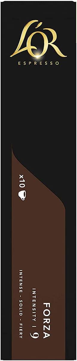 L'OR Espresso Coffee Forza Intensity 9 - Nespresso®* Cápsulas de café de aluminio compatibles - 3 paquetes de 40 cápsulas (120 bebidas)
