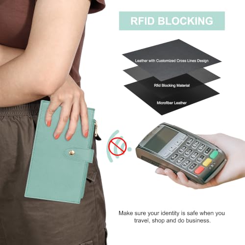 Image of Travelambo RFID Wallet Women Large Size Bifold Multi Card Wallet Case with Zipper Pocke Credit Card Holder for Women