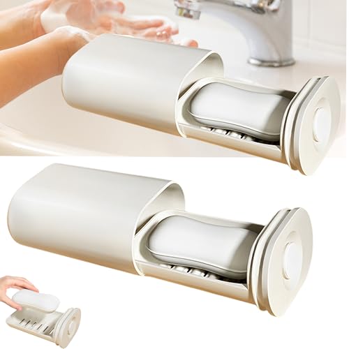 WYFCR 2PCS Porte-savons de Voyage avec Couvercle, Mini Porte-Savon, étanche, Portable, Porte-Savon de Voyage, Salle de Bain, Cuisine, comptoir, Nettoyage Facile Boite à Savon