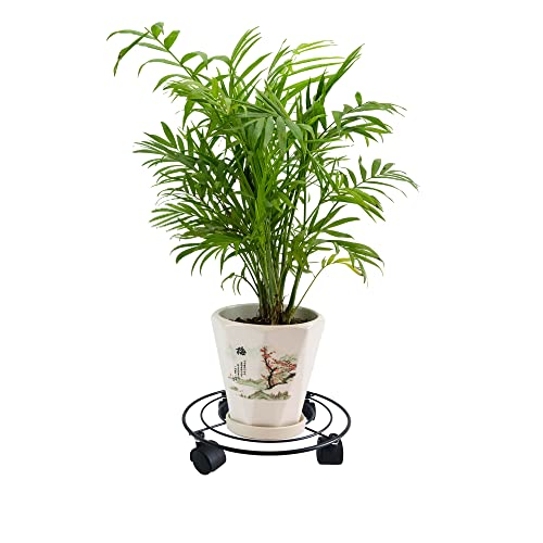 Izsohhome Metal Plant Caddy,Heavy Duty Iron Potted Plant Stand With Wheels,Rustproof Flower Pot Stand,For Indoor, Outdoor, Home,Garden(2Packs With Tools) #TOP3