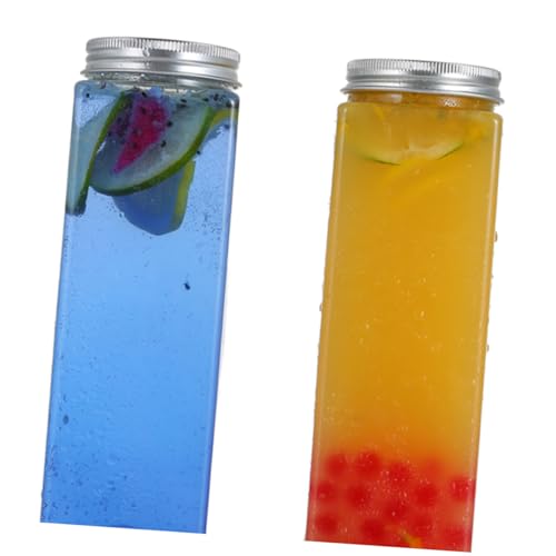 Baluue 5個 使い捨てプラスチックボトル 食品グレード密閉キャップ付き ジュース水保存用 透明飲料容器 コーヒー冷泡茶対応