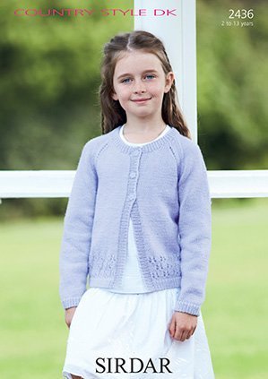 Sirdar Country Style DK Knitting Pattern - 2436 Girl's Cardigan