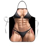 DOVBAN Sexy Delantal de Cocina Musculoso,Impermeable,Ideal para Bromas,Regalo para Mujeres,Hombres,Barbacoas Delantal Gracioso(Mujer Musculosa)