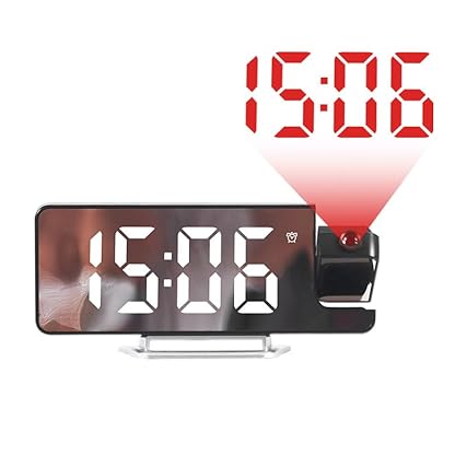 Projection Alarm Clock, 7 . 9 '' Digital Alarm Clock with 180 ° Rotatable Projector, LED Alarm photo Projection Alarm Clock, 7 . 9 '' Digital Alarm Clock with 180 ° Rotatable Projector, LED Alarm