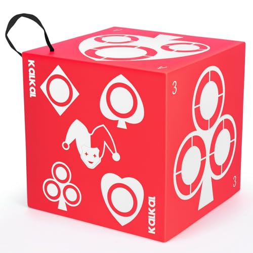 Kalkal Archery Target 6 Side Foam Archery Target Block with Carry Handle Easy Arrow Removal Lightweight Poker Archery Targets for Backyard Practice