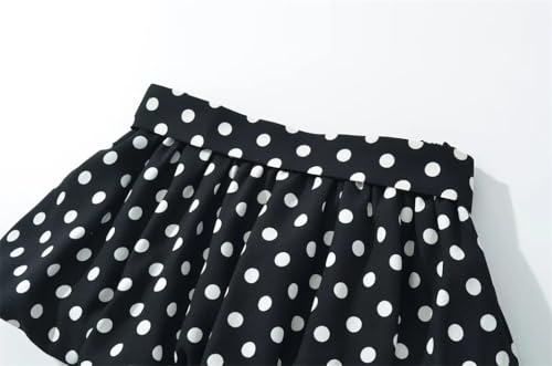 Womens Vintage Polka Dot Y2K Skirt Low Waist with Belt Mini Skirts Party Clubwear3