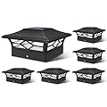 JOFIOS Solar Post Cap Lights Outdoor 6pack, Waterproof Solar Powered Deck Fence Post Lights for 4x4 Wood/Vinyl Posts, Solar Outdoor LED Light with Cool/Warm Lighting Decorate Garden Patio Porch…