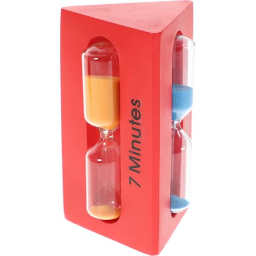 OSALADI Temporizador de Arena de 3, 5 y 7 Minutos Rojo Temporizador Multifuncional para Baño Reloj de Arena Decorativo para Hogar Aula y Cocina para Juegos y Actividades