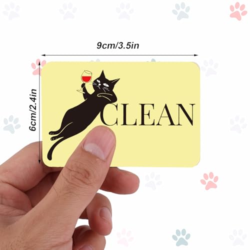 2 imanes reversibles para lavavajillas de gato divertido miniatura 2