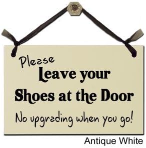 Asian Image Funny, Humorous Signs: Please Leave Your Shoes at The Door. No upgrading When You go!