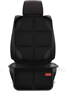 Luckybay Car Seat Protector, 1 Pack Kids Seat Protector XL Size with Thickest Padding, Non-Slip, 2 Mesh Pockets, Durable, Waterproof 600D Fabric, PVC Leather for Baby, Kids, Pet (1 Pack)