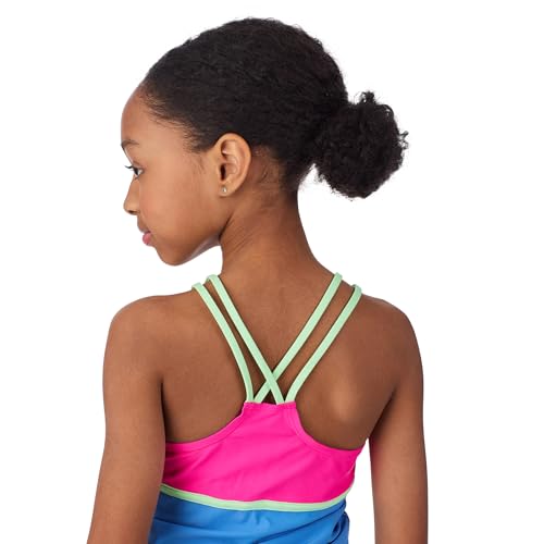 Image of Saint Eve Kids 4-Piece Swimsuit Set UPF 50+ Girls Long Sleeve Rash Guard Tankini Top Bikini Bottom & Swim Shorts